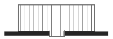 Balcony floor with one inversed doorstep
